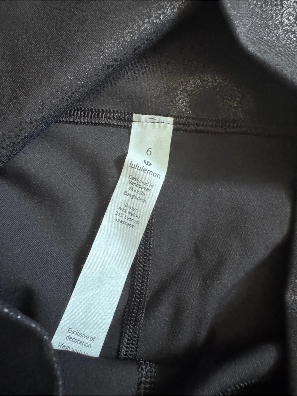 NWOT-lululemon high-rise leggings featuring a metallic black foil finish-6